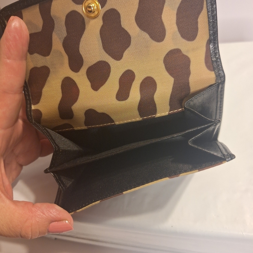 kate spade Leopard Print Bifold Wallet with Black Trim - Picture 7 of 10
